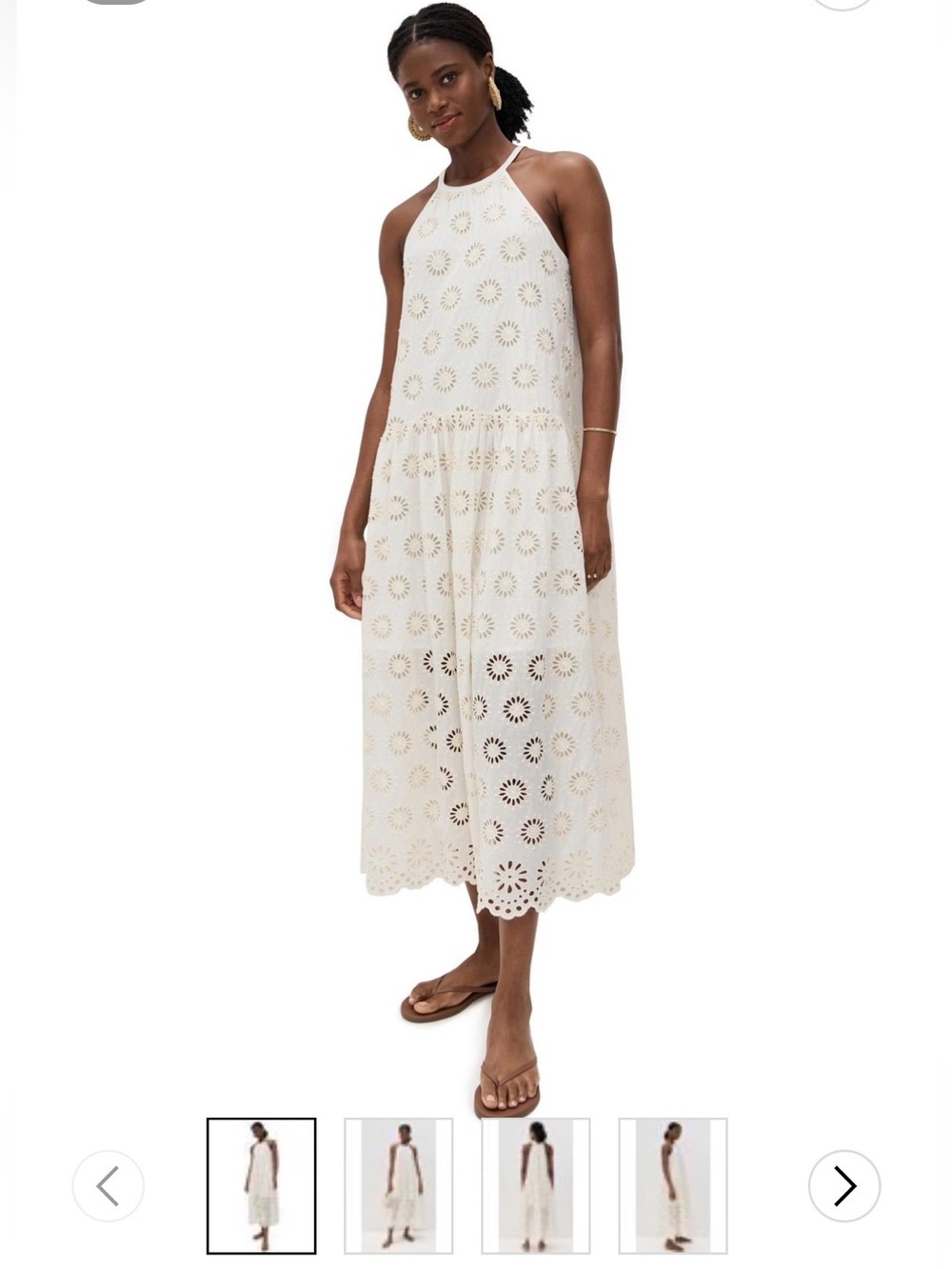 Madewell Embroidered Floral Eyelet Drop waist Maxi Dress Size M NWT